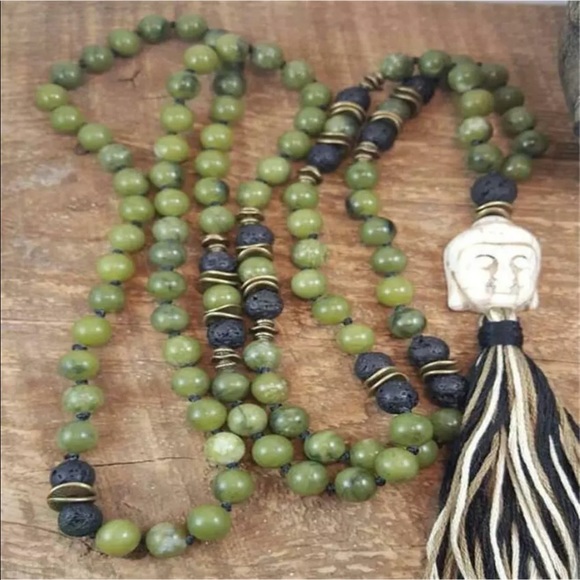 Other - Jade and lava stone Buddha meditation mala